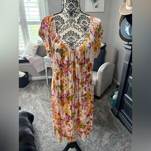 Floral Multicolor Dress short sleeve size XL